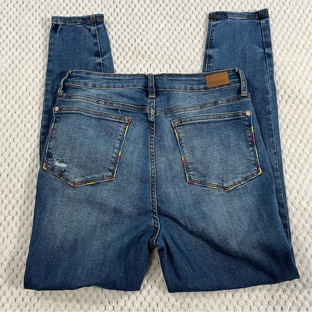 Judy Blue Women’s Skinny Jeans Rainbow Embroidery Pocket Skinny size 11/30